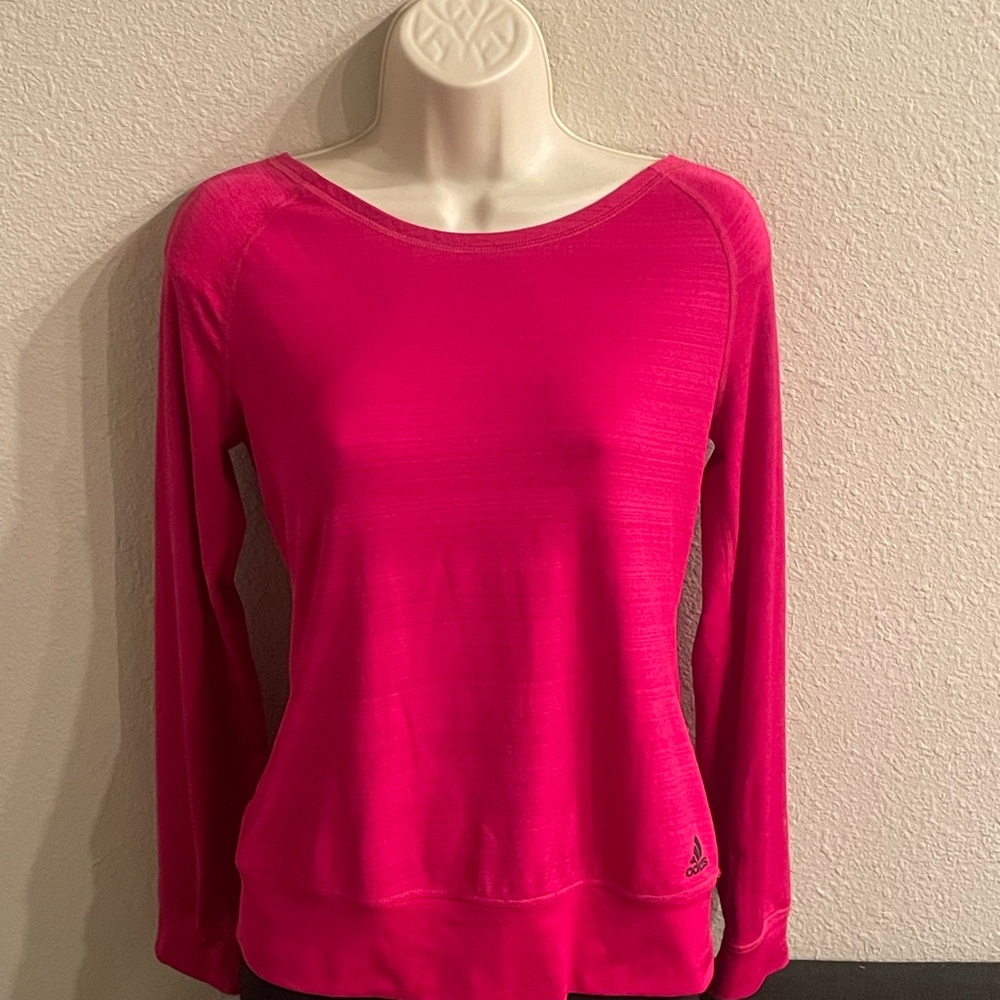 Adidas Climalite Pink Long Sleeve Shirt